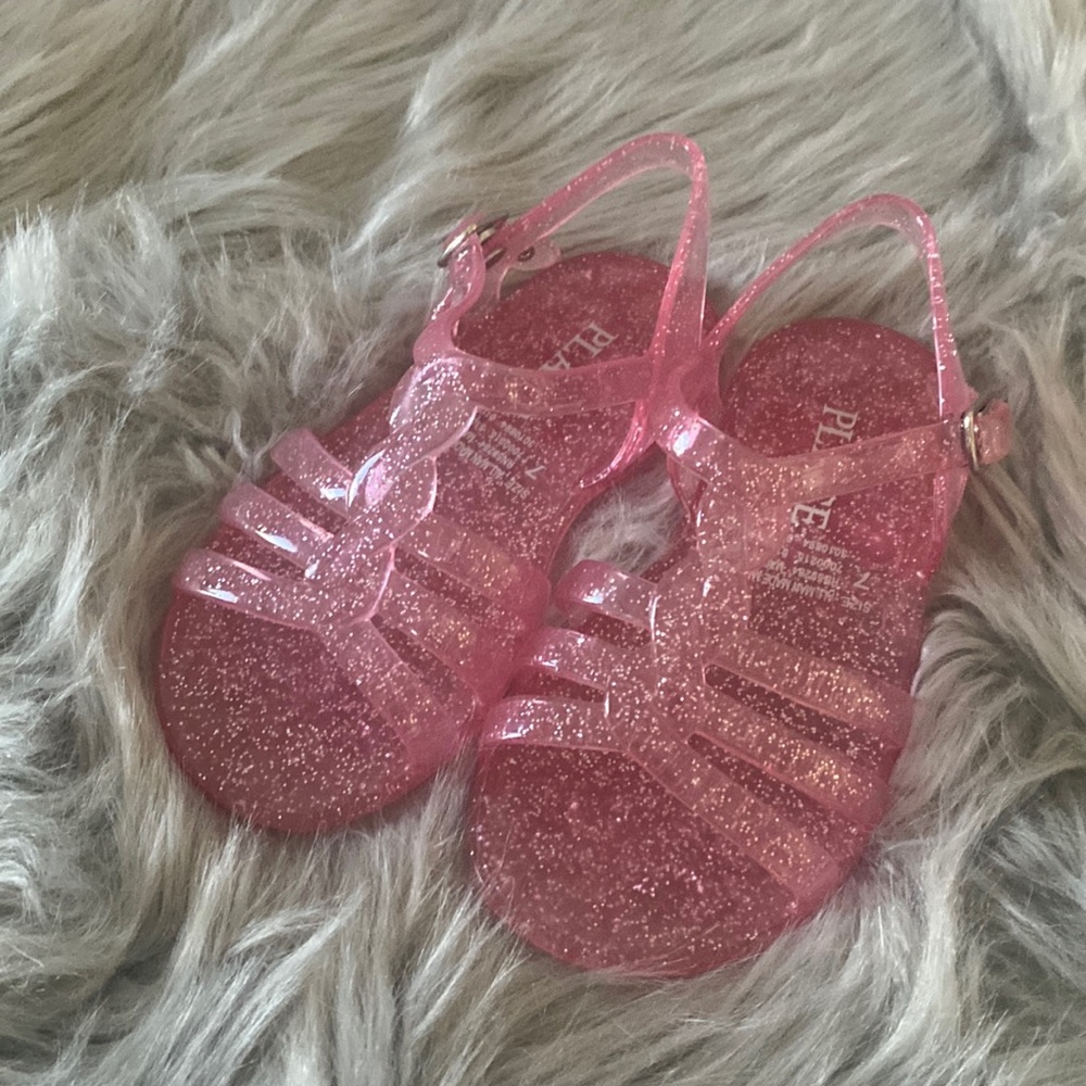 Children’s Place Pink Glitter Jelly Sandals Girls Size 7